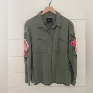 Rails Marcel Sage with Pink Floral Shirt